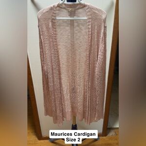 Maurices Blush Lace-Detail Cardigan
